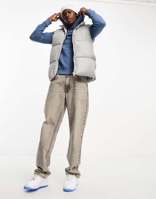 Chaleco de plumas gris de ASOS DESIGN