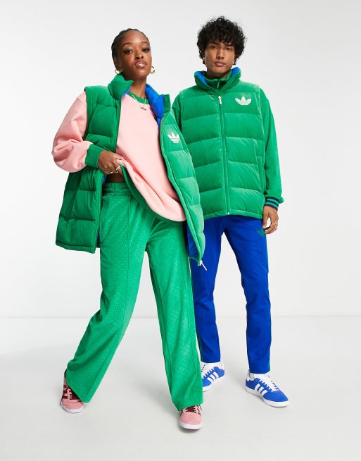 Chaleco de plumas verde unisex adicolor 70s de adidas Originals