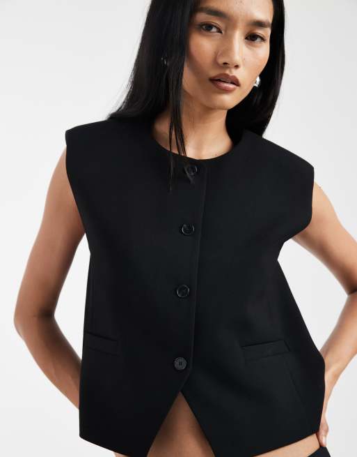 Chaleco de sastre negro de corte cuadrado de ASOS DESIGN, 4 de 4