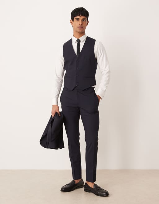 Chaleco de traje ajustado en azul marino de ASOS DESIGN, 2 de 5
