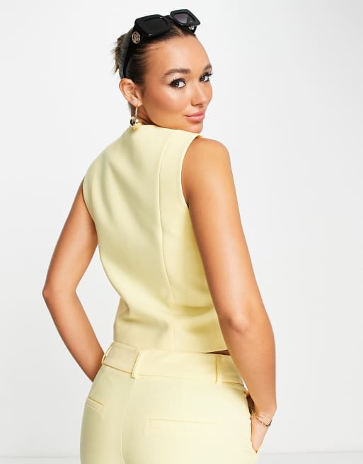 Chaleco de traje amarillo pastel de sastre de Selected Femme, 2 de 4