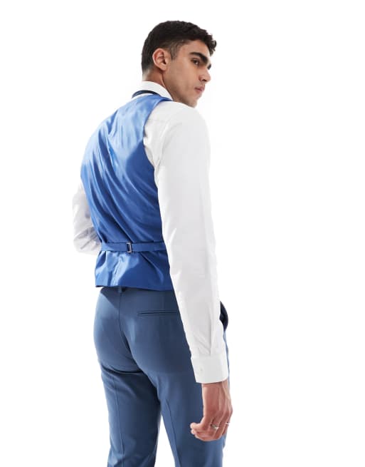 Chaleco de traje azul entallado de ASOS DESIGN, 4 de 5