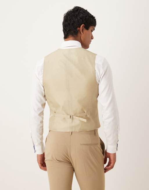 Chaleco de traje beis entallado de ASOS DESIGN, 3 de 5