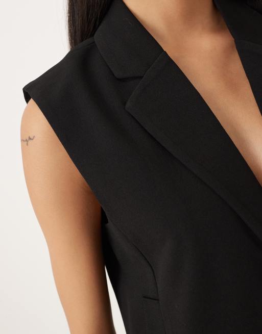 Chaleco de traje corto negro de JDY, 4 de 4