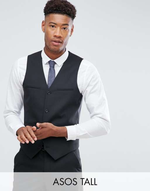 Chaleco de traje muy ajustado en negro de ASOS DESIGN