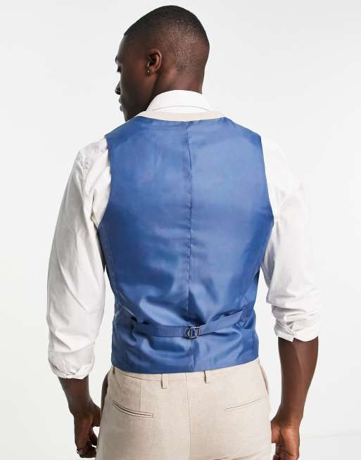 Chaleco de traje de corte slim y botonadura simple de mezcla de lana de Harry Brown, 2 de 4