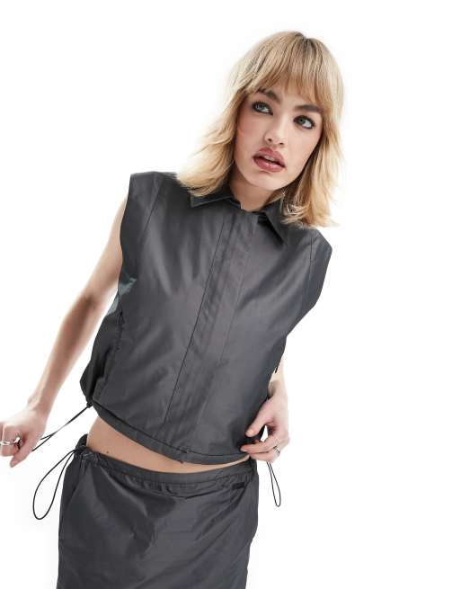 Chaleco de traje gris con cordón ajustable de Mango (parte de un conjunto)