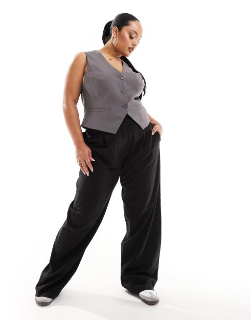 Chaleco de traje gris de corte sartorial de ASOS DESIGN Curve, 3 de 4