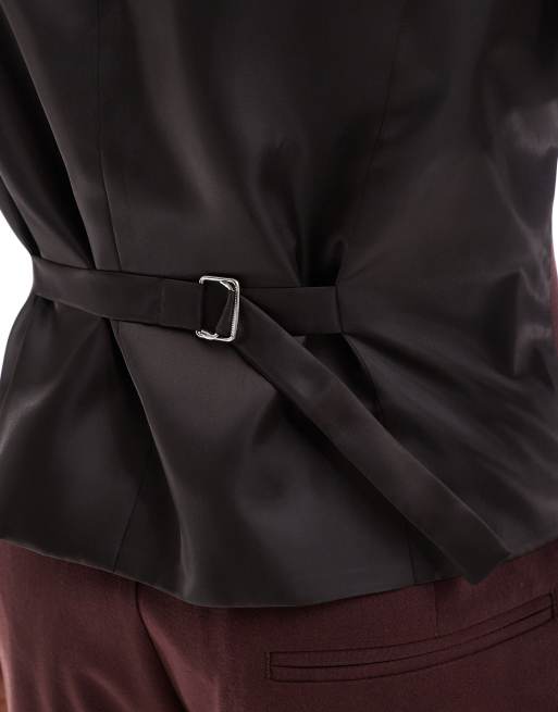 Chaleco de traje marrón entallado de ASOS DESIGN, 3 de 5