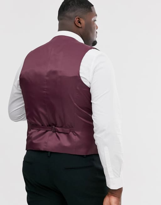 Chaleco de traje muy ajustado en negro de ASOS DESIGN Plus, 2 de 4