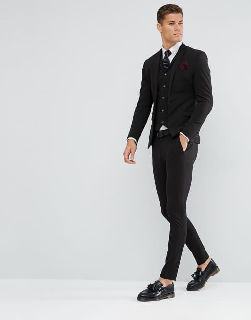 Chaleco de traje muy ajustado en negro de ASOS DESIGN ASOS