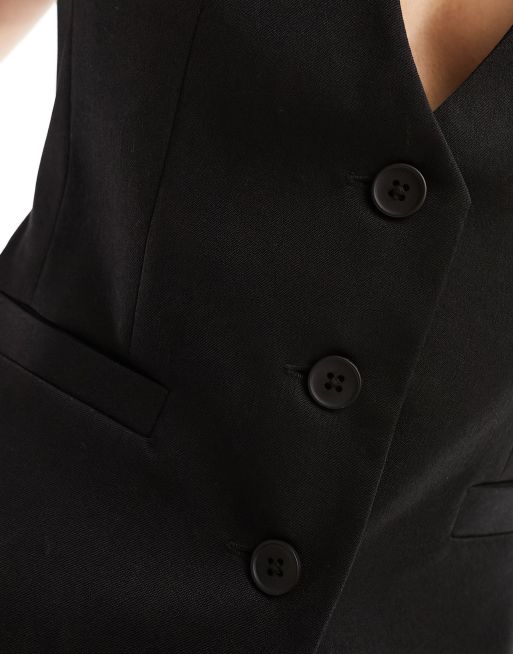 Chaleco de traje negro de corte sartorial de ASOS DESIGN, 3 de 4