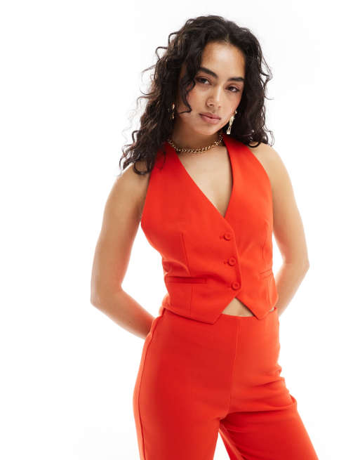 Chaleco de traje rojo de Mango (parte de un conjunto)