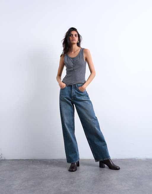 Chaleco gris carbón con botones de canalé de Topshop, 3 de 4