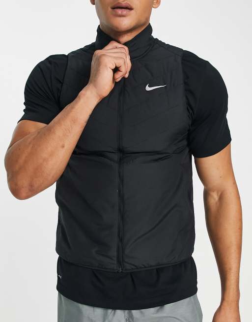 Chaleco negro sintético Therma-FIT de Nike Running