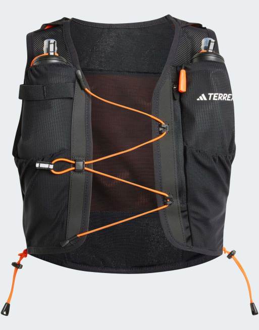 Chaleco negro, blanco y naranja impacto para carrera de montaña de 12 l Terrex Techrock de adidas Performance