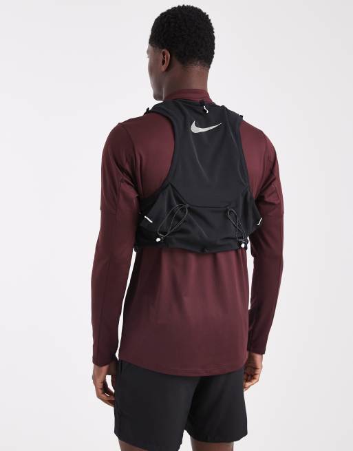 Chaleco negro y blanco vela para correr con capacidad para 5 litros de Nike , 3 de 5