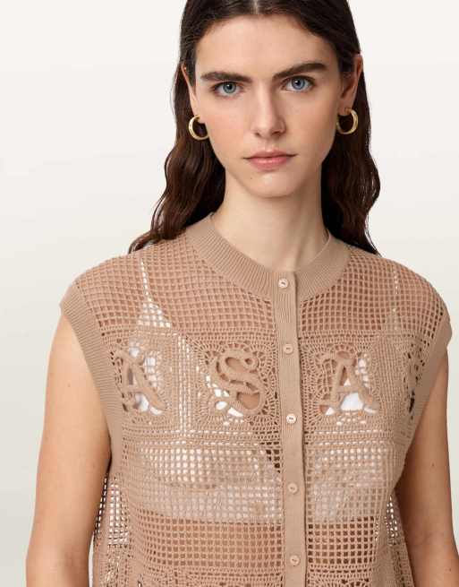 Chaleco rosa yeso Kyra de AllSaints, 5 de 6