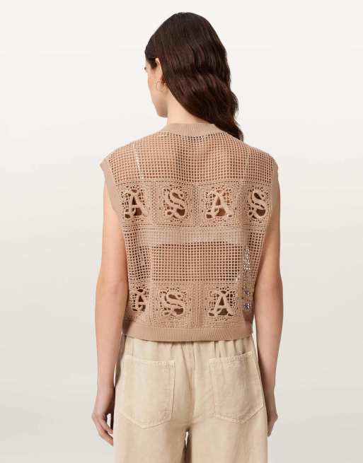 Chaleco rosa yeso Kyra de AllSaints, 6 de 6