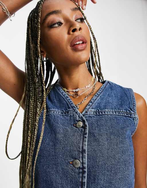 Chaleco vaquero azul luminoso de Topshop (parte de un conjunto)