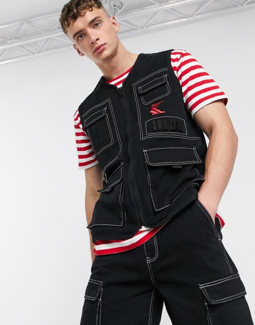 Conjunto vaquero utilitario en negro de Karl Kani, 2 de 3