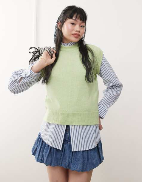 Chaleco verde matcha de punto de Miss Selfridge - view 1