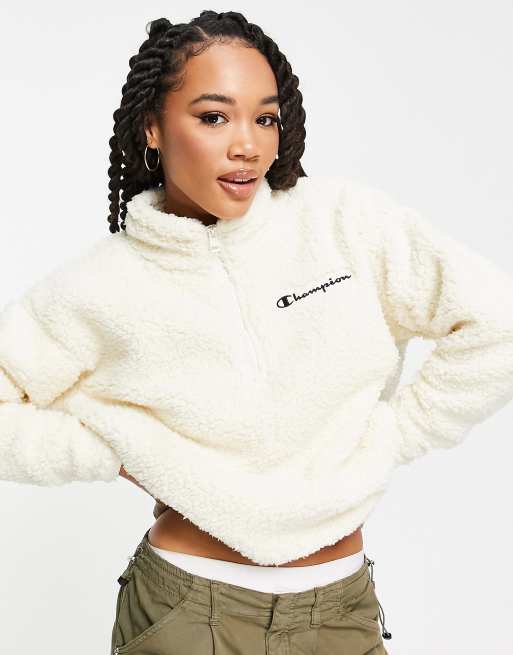 White fluffy hotsell champion hoodie