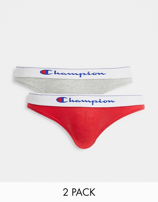 Champion 2 back logo brief in grey and red