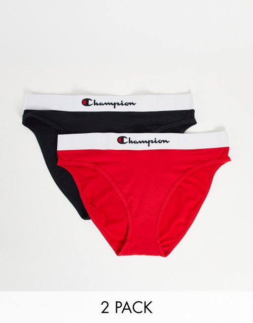 Champion 2 pack briefs in black and red