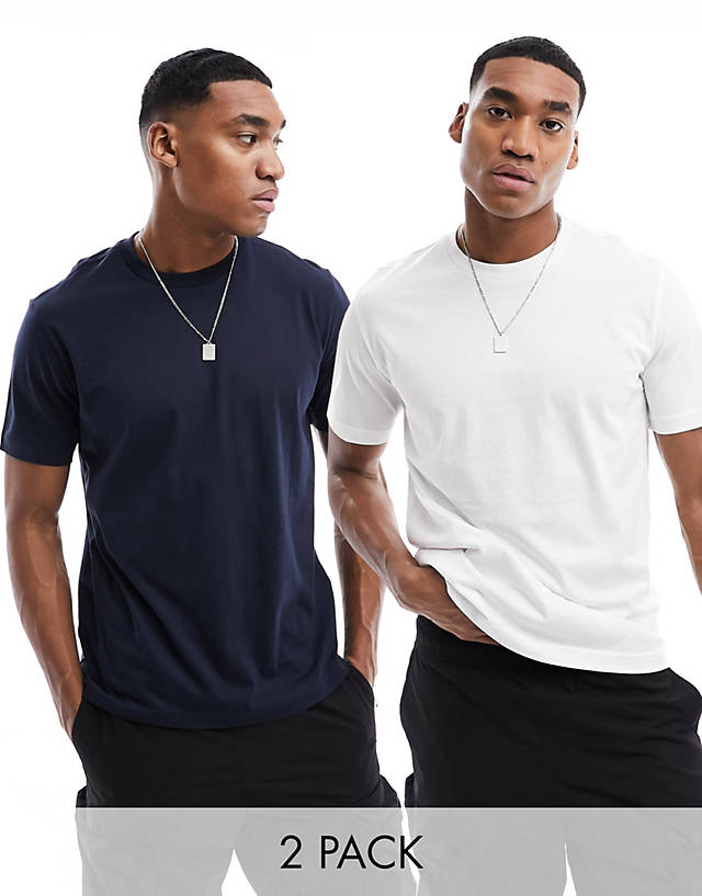 Champion - 2 pack crew neck t-shirts in black and white