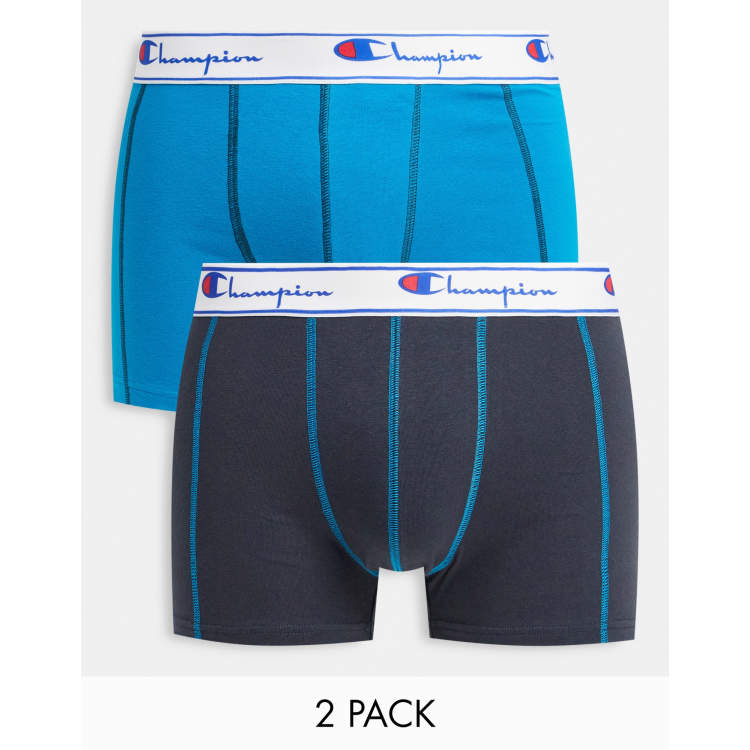 Champion 2 pack jersey boxer shorts in dark grey and teal