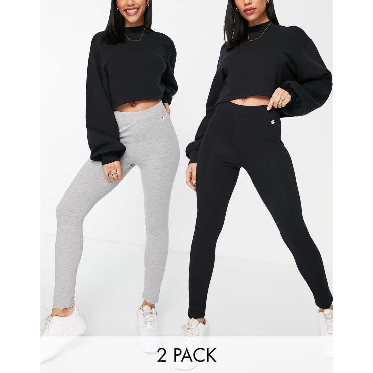 Champion 2 pack leggings in grey and black