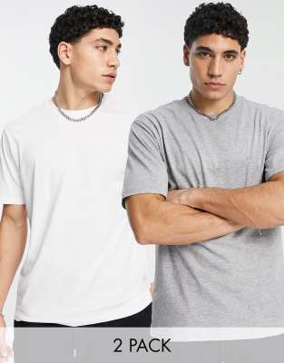 Champion 2-pack T-shirt in white and navy - ASOS Price Checker