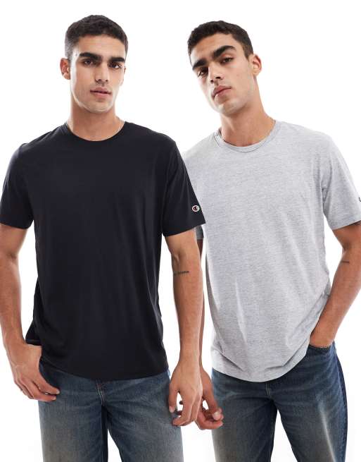 Champion 2 pack t shirts in grey and black ASOS