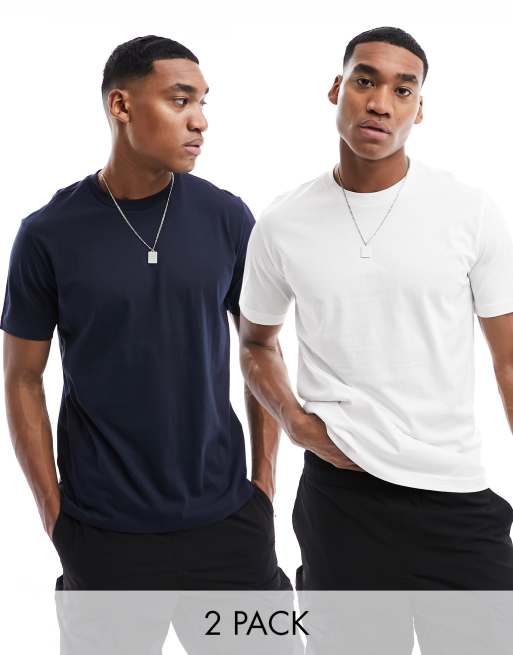 Champion – 2er-Pack T-Shirts in Schwarz und Weiß mit Rundhalsausschnitt