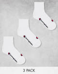 Champion 3 pack ankle socks in white