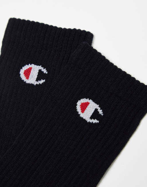 Champion 3 pack crew socks in black, 2 of 4