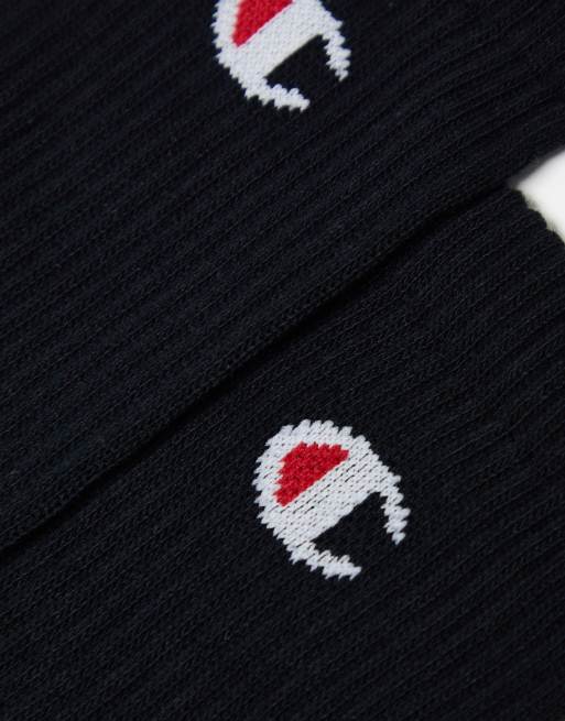 Champion 3 pack crew socks in black, 4 of 4