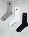 [Champion] Champion 3 pack crew socks in multi 3-5 MULTI