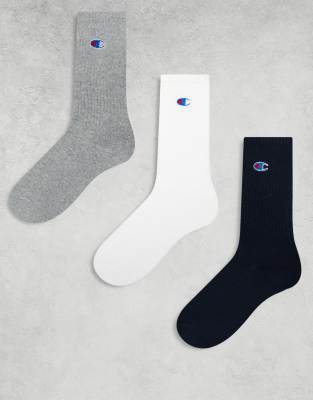 Champion Champion 3 pack crew socks in multi