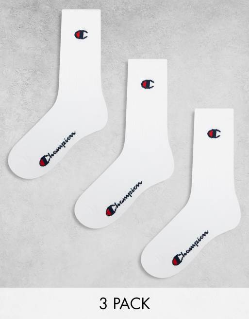 Champion 3 pack crew socks in white