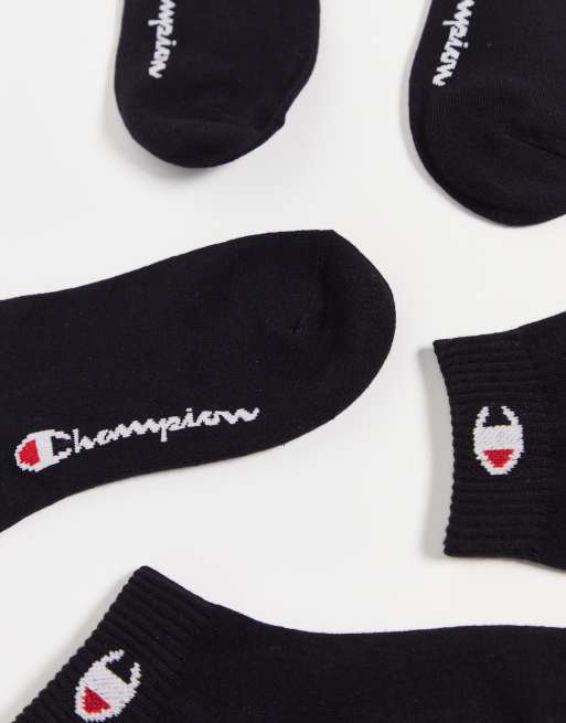 Champion 3-pack logo ankle socks in black, 4 of 4