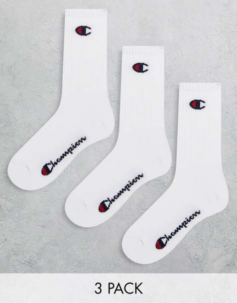 Champion 3-pack logo crew socks in white - view 1