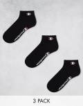 [Champion] Champion 3 pack quarter socks in black S Black