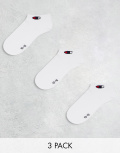 [Champion] Champion 3 pack quarter socks in white L White