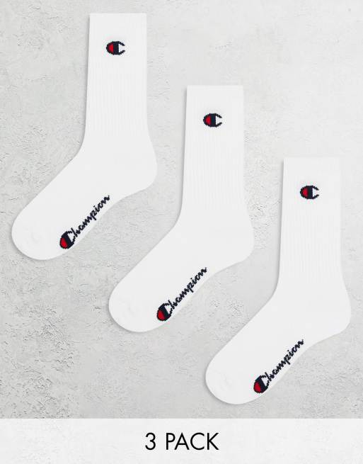 Champion – 3er-Pack Crew-Socken in Weiß