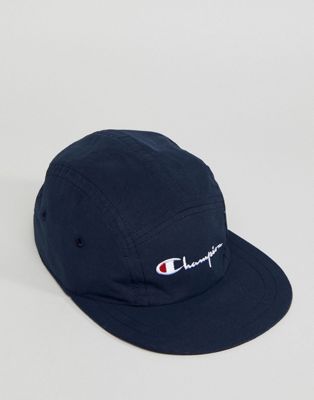 Champion 5 Panel Cap With Logo In Navy 