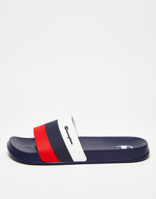 Champion - All American - Slippers in zwart, marineblauw en rood