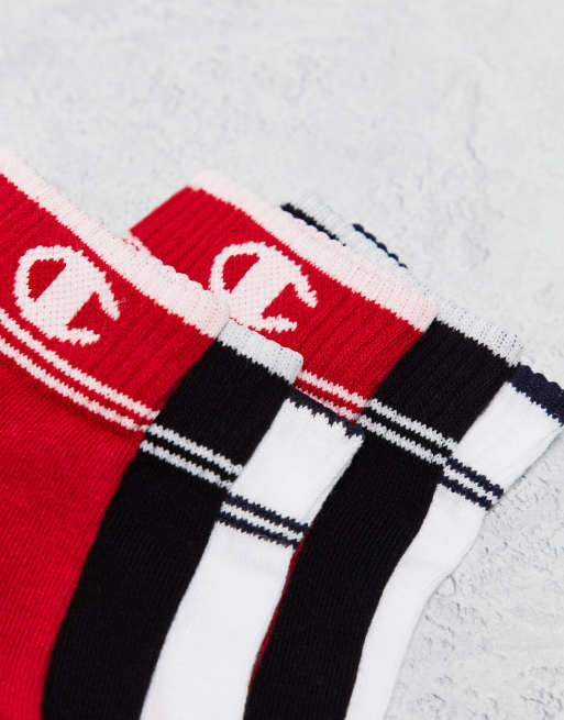 Champion ankle socks in red white navy 3 pack ASOS