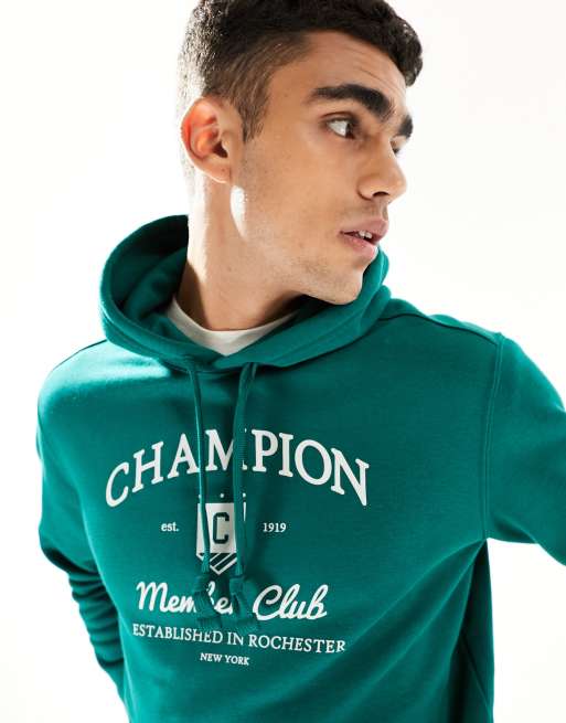 Green champion hoodie mens sale